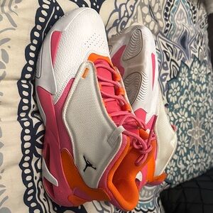 Nike Kids Sneakers - White with Pink and Orange Highlights